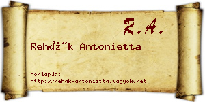 Rehák Antonietta névjegykártya